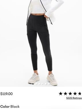 Athleta BLACK Cargo Jumpsuit-Style Pants with Zip Pockets